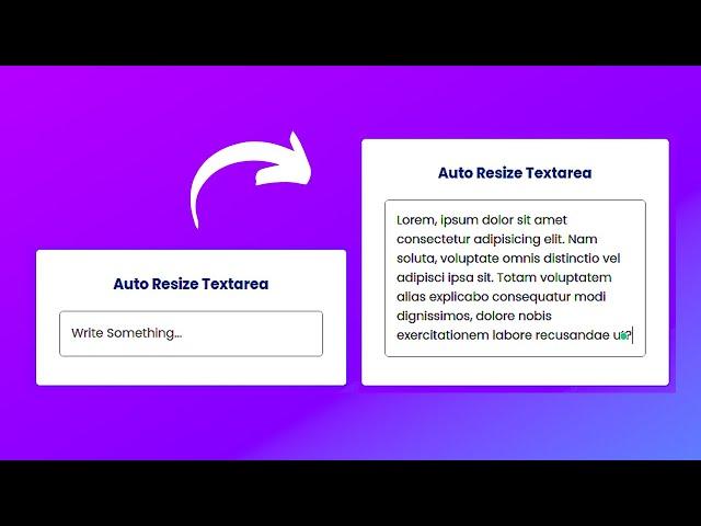 How to Auto Resize Textarea using HTML CSS & JavaScript