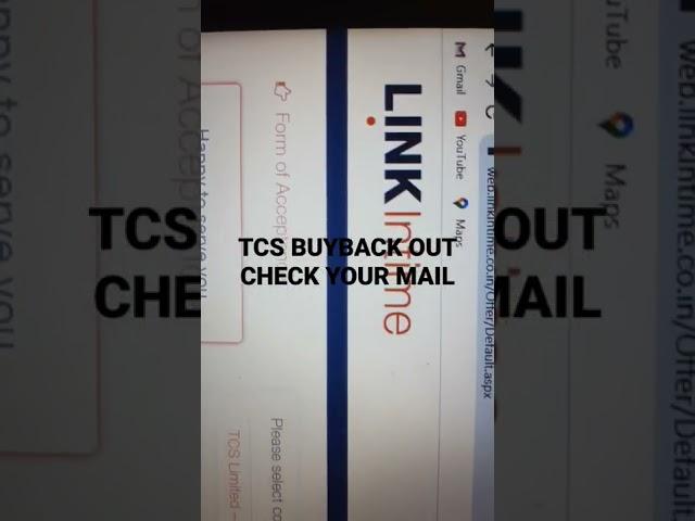 #tcs #tcsbuyback TCS Buyback out check your mail. linkintime #tcsbuybacklink subscribe for more