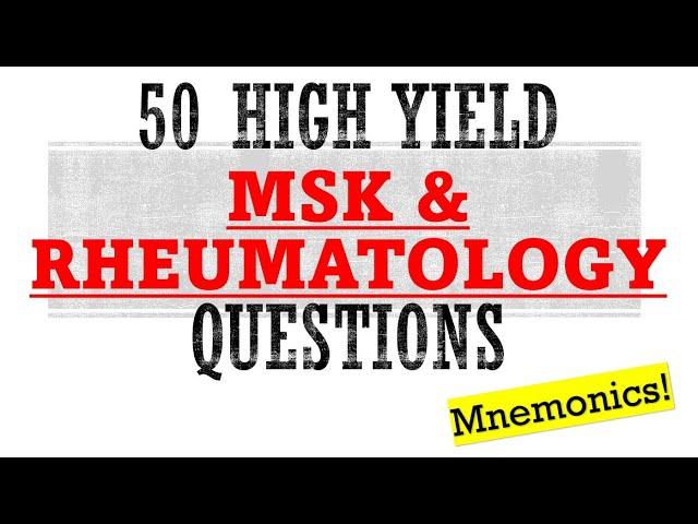 50 High Yield MSK Questions | Mnemonics And Proven Ways To Memorize For Your Exam!