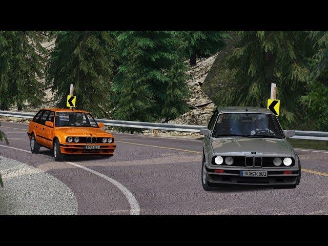 E30 Estate Touge Battle! Lake Louise Mountain Section! - Assetto Corsa