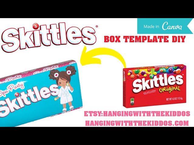 Custom Skittles Box Template Tutorial DIY: Canva Templates