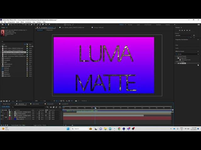 Alpha and Luma Mattes in After Effects 2023