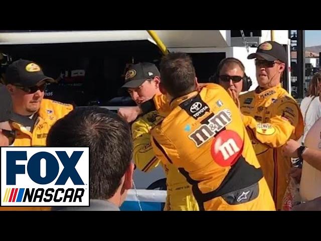 Kyle Busch Punches Joey Logano in Face | 2017 LAS VEGAS | NASCAR on FOX