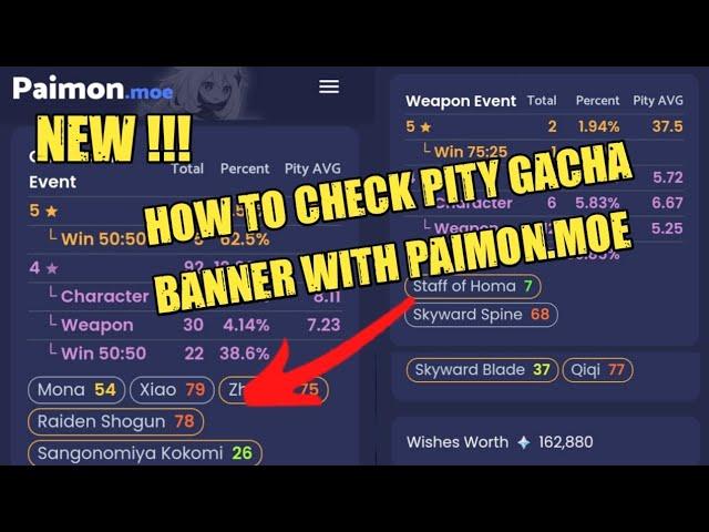 100% WORKS !!! HOW TO CHECK PITY GENSHIN IMPACT MOBILE WITH PAIMON MOE - GENSHIN IMPACT