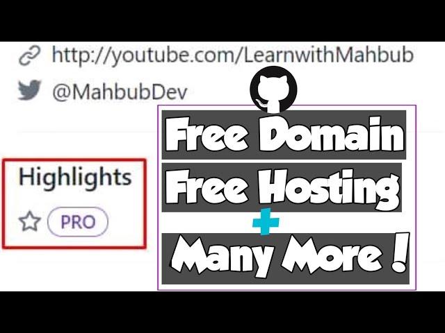 How to Get PRO Label on Github | Free Domain Hosting and More for Students | Become Pro in Github