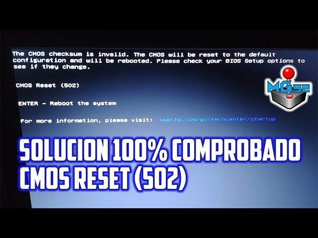 Solucionar Error CMOS Reset (502) | Time And Date Not Set | Falla Bateria De Bios