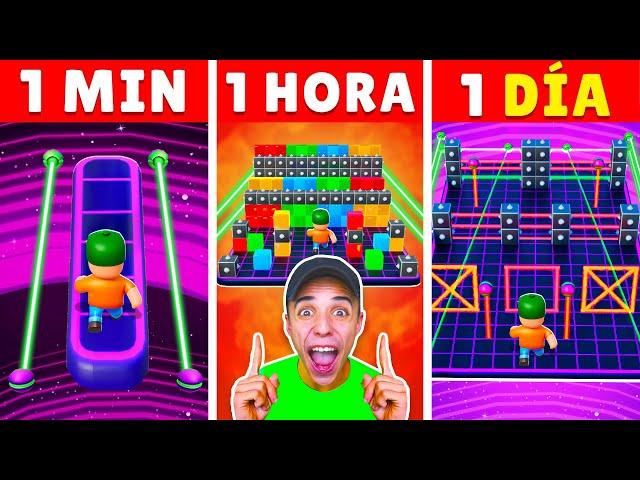 ⏰ 1 MINUTO vs 1 HORA vs 1 DIA ⏰ en BLOCK DASH