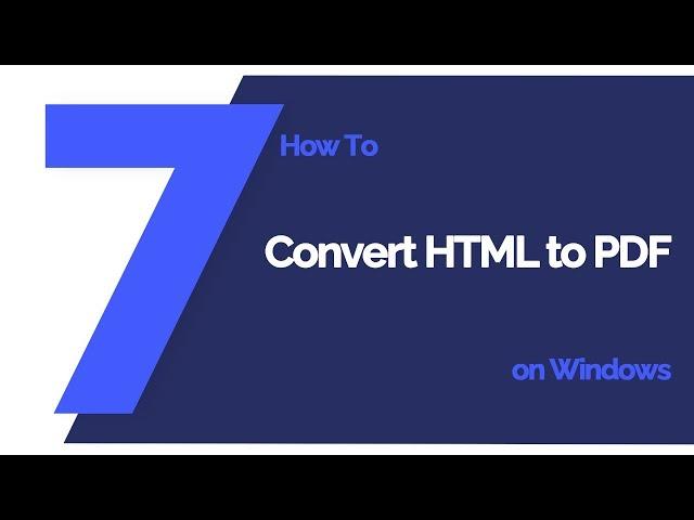 How to Convert HTML to PDF on Windows | PDFelement 7