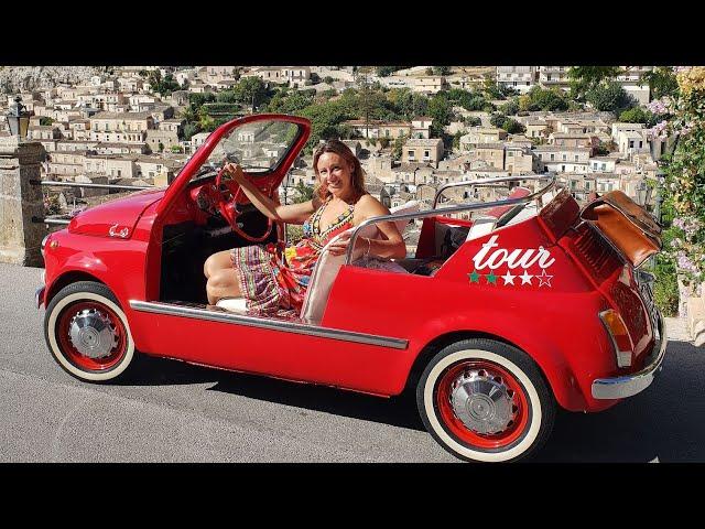 The funniest experience in our tours of Sicily - the ride by Vintage Fiat 500