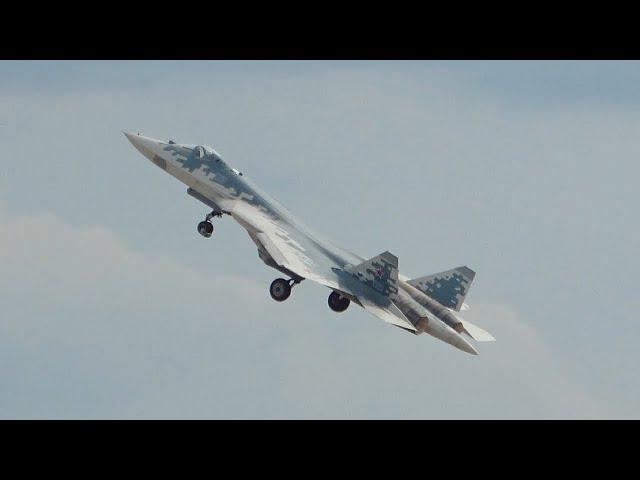 MAKS-2021 Airshow — Sukhoi Su-57 5gen Jet Fighter