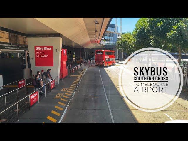 SkyBus - Melbourne City express, Southern Cross Station to Melbourne Airport - Upper deck view [4K]