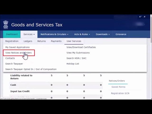 How to View and Download Notice and Order on GST Portal