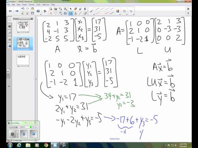 Solving a System of Equations Using an LU Factorization