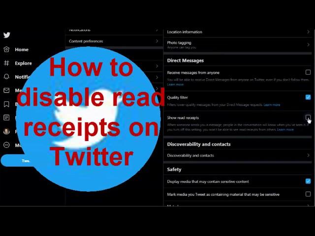 How to turn off read receipts in Twitter