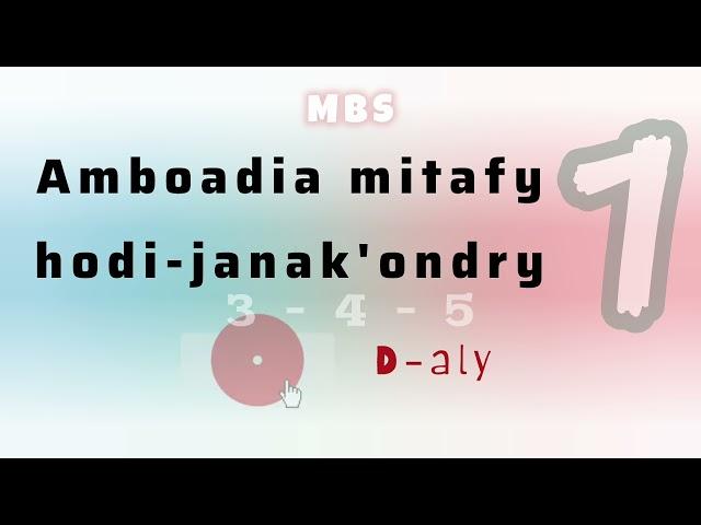 Ambodia mitafy hodi-janak'ondry 1 (Tantara mitohy MBS) Andro 3 - 4 - 5