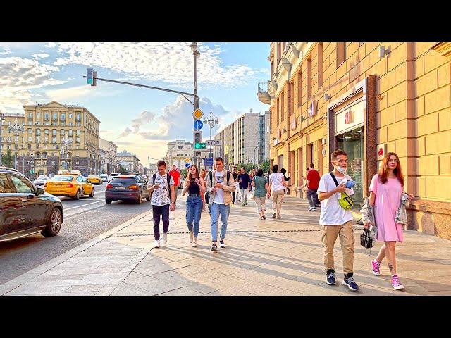 Walking tour - Tverskaya Street -  Moscow 4k, Russia  - HDR