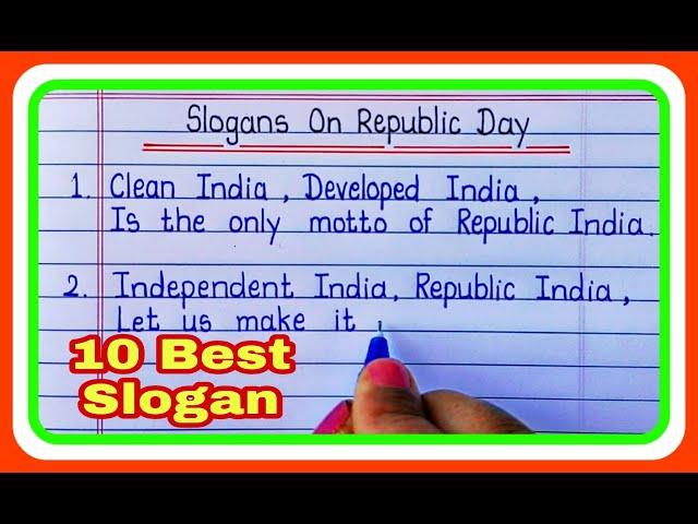 Republic Day -26 January Slogan/Slogans on republic day-26 January