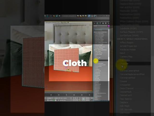 Creating a pillow in 3ds Max #3dsmax #3ds #cloth #modeling #3d #architecture #designer #interior