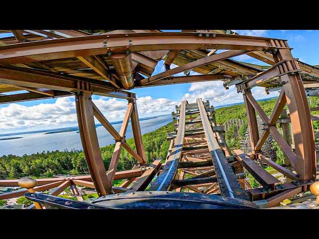 "WILDFIRE" FRONT/BACK POV - BEST RMC Wooden Roller Coaster? Kolmården, Sweden