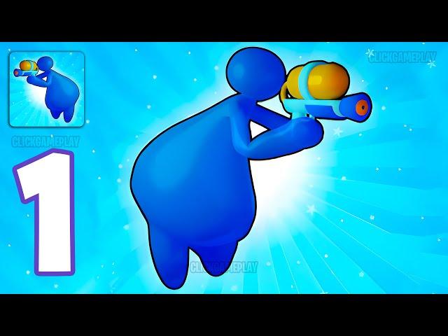 Water Race 3D - Squirt Gun Gameplay Walkthrough Part 1 - Tutorial Water Gun (Android,iOS)