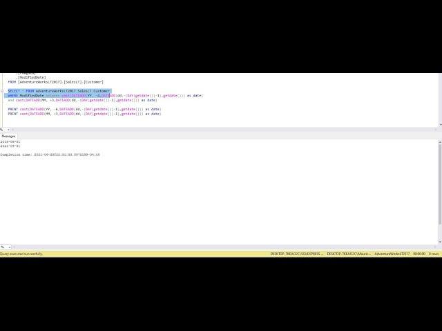 COMO HACER UN QUERY CON FECHA DINAMICA ( GETDATE() )