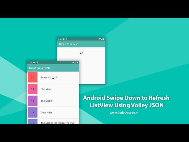 Android Swipe Down to Refresh ListView Using Volley JSON | CodeDecode