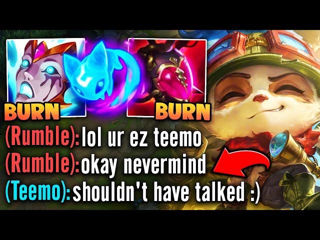 The enemy Rumble said I'm "ez" so I had to teach him a lesson... (MEGA SHROOM TEEMO)