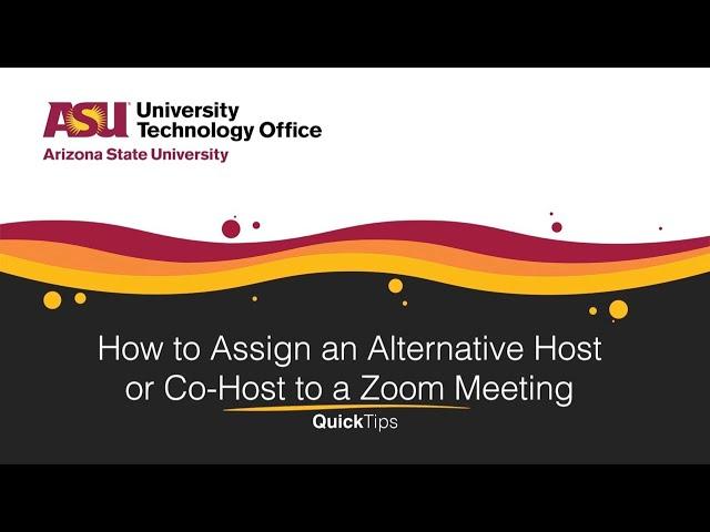 How to Assign an Alternative Host or Co Host to a Zoom Meeting