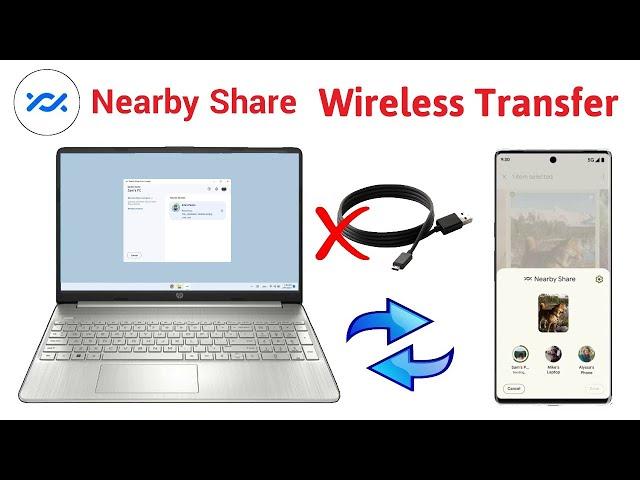 How to Share File Mobile Phone to Laptop PC by Nearby Share Photo Video Wireless Transfer!!