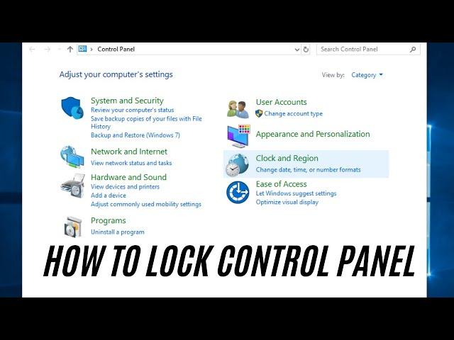 How to lock control panel | lock and unlock | windows