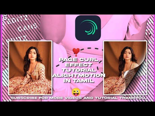 Page Curl Effect Tutorial Alightmotion// 1 minute tutorial#2 // Gans The Editor Youtube channel.....