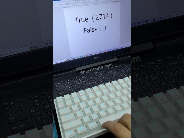 True False Shortcut |  #tech #technology #windows #tricks #word  #shortcuts