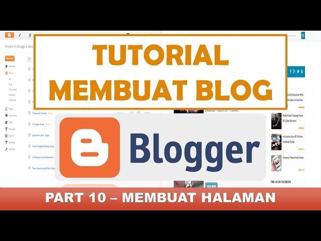 Membuat Halaman di Blogspot / Blogger | Tutorial Blogger (part 10/13)