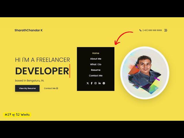 Build Your Own Responsive Personal Portfolio Website with HTML, CSS, and JavaScript