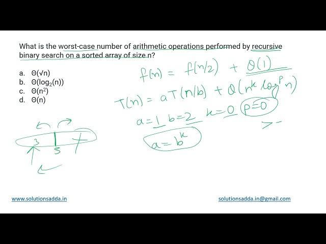 GATE 2021 SET-2 | ALGORITHMS | BINARY SEARCH | GATE TEST SERIES |SOLUTIONS ADDA | EXPLAINED BY POOJA