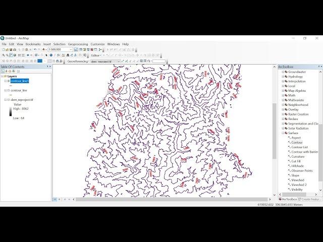 Arc Gis 10.5: How to process generate contour line from a digital elevation model (DEM).