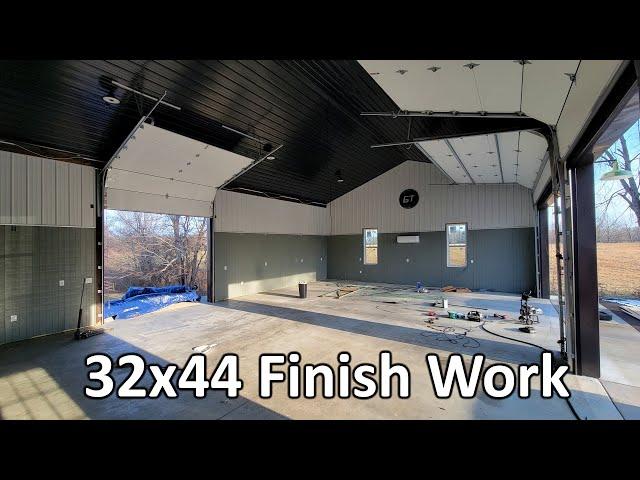 32x44 Pole Barn Detached Garage Build - Interior Finish Work