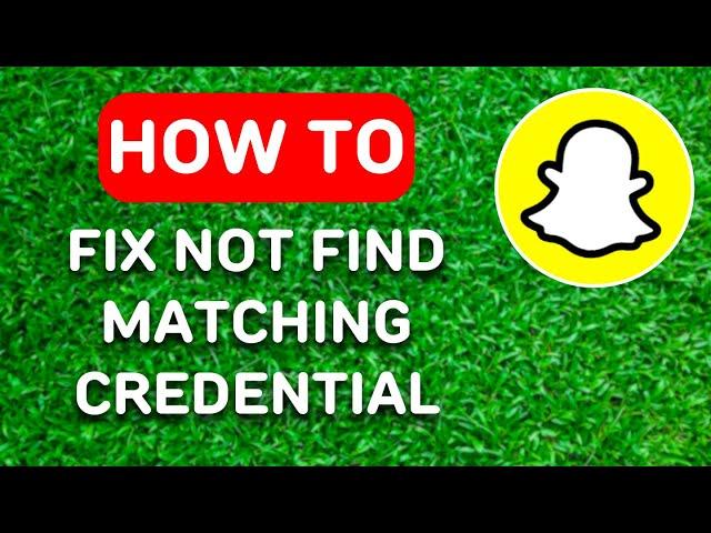 How to Fix Snapchat We Could Not Find Matching Credentials (2024) - Full Guide