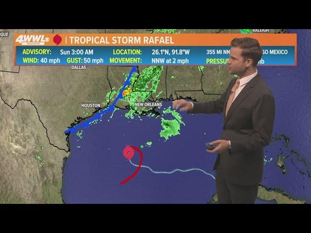 Sunday 7am Tropical Update: Rafael lingering off the coast as it weakens