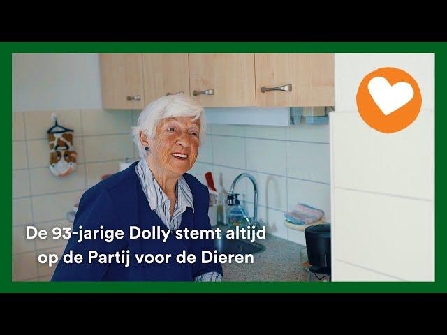 De 93-jarige Dolly stemt altijd op de Partij voor de Dieren