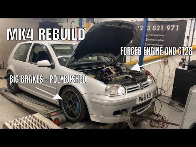 VW MK4 GOLF 1.8T BIG TURBO BUILD - FORGED ENGINE GT2871 400HP+  ** BOOSTED CONTENT  INSIDE **