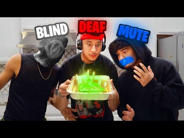 BLIND, DEAF, MUTE BAKING CHALLENGE!!! (GONE WRONG) Vlogmas DAY 11