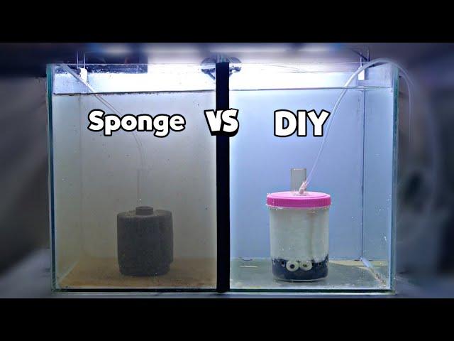 Sponge Filter VS Homemade Filter / Fish Tank Filter