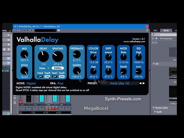 Valhalla Delay Tweaking with MegaBoost Presets - Valhalla Delay Presets