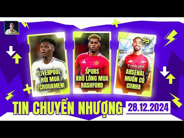 TIN CHUYỂN NHƯỢNG 28/12: SPURS KHÓ LÒNG MUA RASHFORD, ARSENAL MUỐN CÓ CUNHA, REAL MADRID BÁN GARCIA