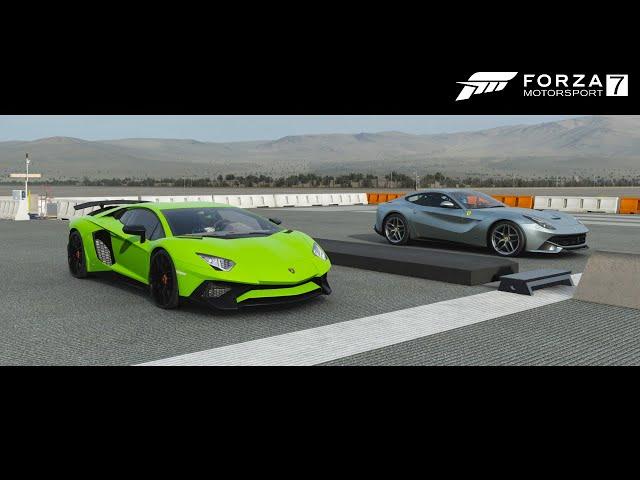 Fm7 Dragrace - Ferrari F12berlinetta Vs Aventador Sv