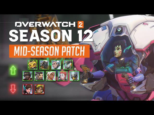 DVA & ARMOR Nerfs! | Overwatch 2 - EVERY HERO CHANGE for Mid-Season 12