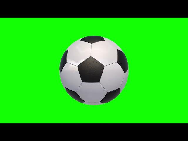 Green screen football ball spinning Free download 3D footage