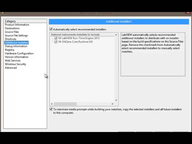 VI High 53 - Automatically Selecting NI Software for Installers in LabVIEW 2013