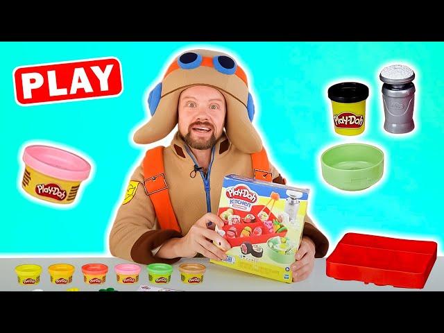 ПЛЕЙ ДО Распаковка Готовим суши - Лепим из пластилина Play Doh